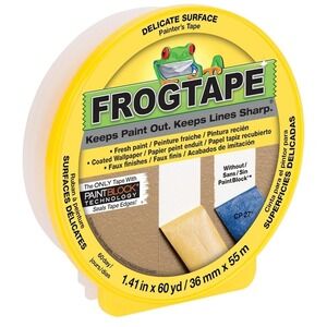 FrogTape Delicate Surface Painter's Tape 1.41 in x 60 yd Yellow PaintBlock